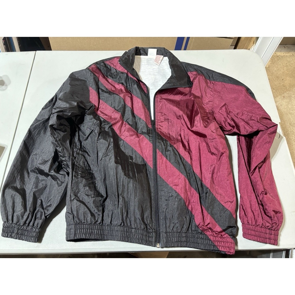 Vtg‎ 90s Nucleus Men's Windbreaker Jacket Maroon & Black M